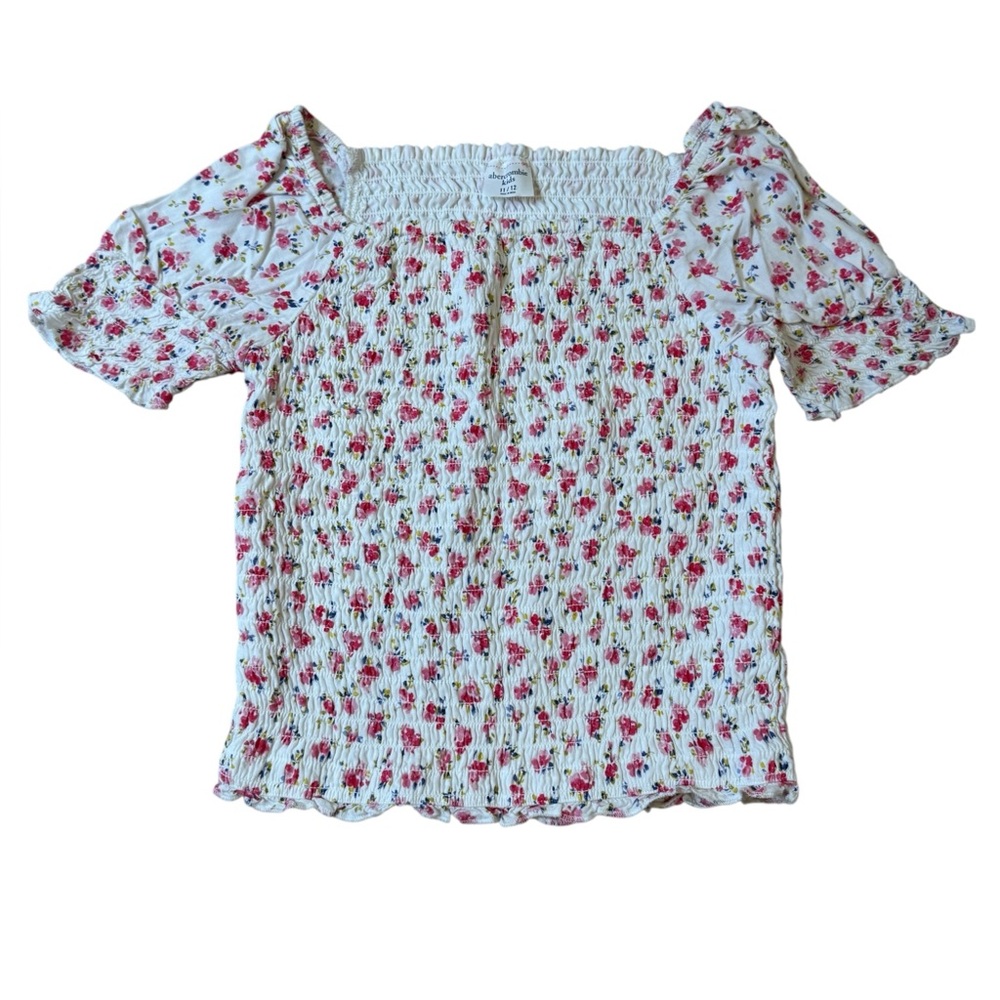 Abercrombie Kids Girls short-sleeve smocked top SKU: 647224929 size 11/12